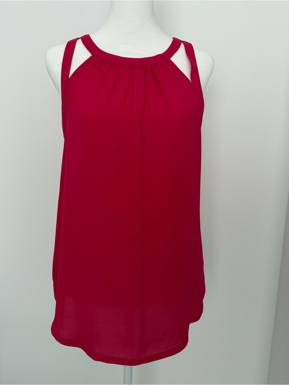 Express Womens Sleeveless Cutout Top - pink